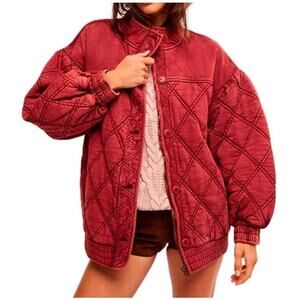 Free People Women's Port Juno Quilted Long Sleeve Jacket Size Large NEW